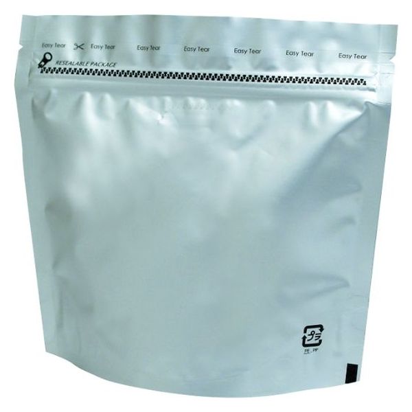 ヤマニパッケージ  コーヒー用袋 COT-823 アルミSチャック200gマットシルバー バルブ無 COT-823 500枚(100枚×5)（直送品）
