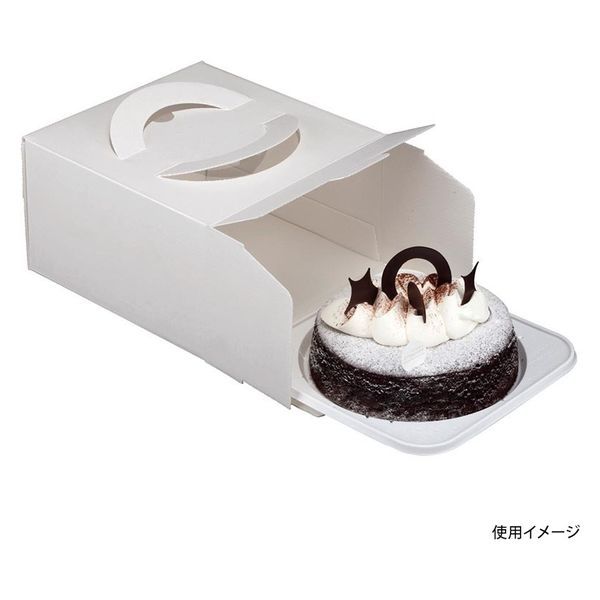 ヤマニパッケージ  ケーキ箱 エコデコ6号トレー付 DE-55B 100箱(1箱×100)（直送品）
