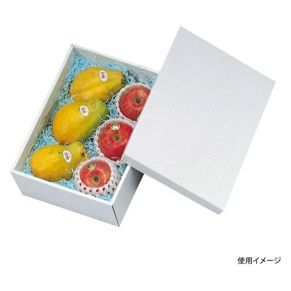 ヤマニパッケージ 青果用贈答箱 ホワイト（中） L-177 50箱（1箱×50）（直送品）