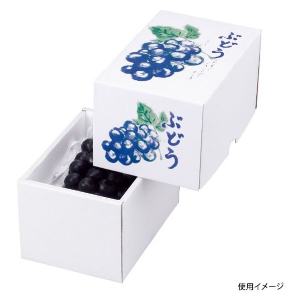ヤマニパッケージ 青果用贈答箱 もぎたてのぶどう（1房） L-2161 50個（10個×5）（直送品）