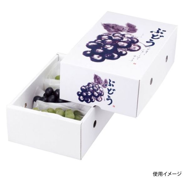 ヤマニパッケージ 青果用贈答箱 もぎたてのぶどう2kg L-2162 50箱（10箱×5）（直送品）