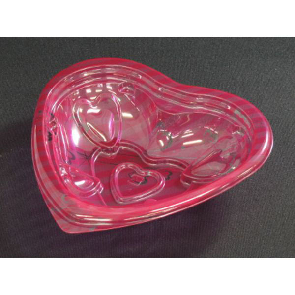 リスパック サラダ・フルール容器 バイオカップ らぶ S 本体 アモーレピンク PABR105 1袋(50個)（直送品）