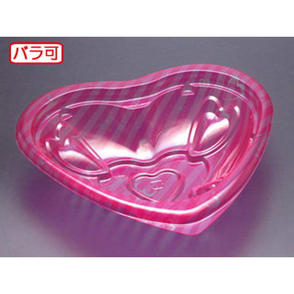 リスパック サラダ・フルール容器 バイオカップ らぶ M 本体 アモーレピンク PABR115 1袋(50個)（直送品）