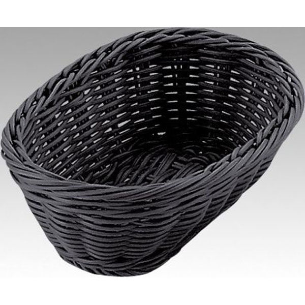 トーダイ 樹脂バスケット OV-131-BK小判型バスケット 18型 ブラック 01013118 1袋(1個)（直送品）
