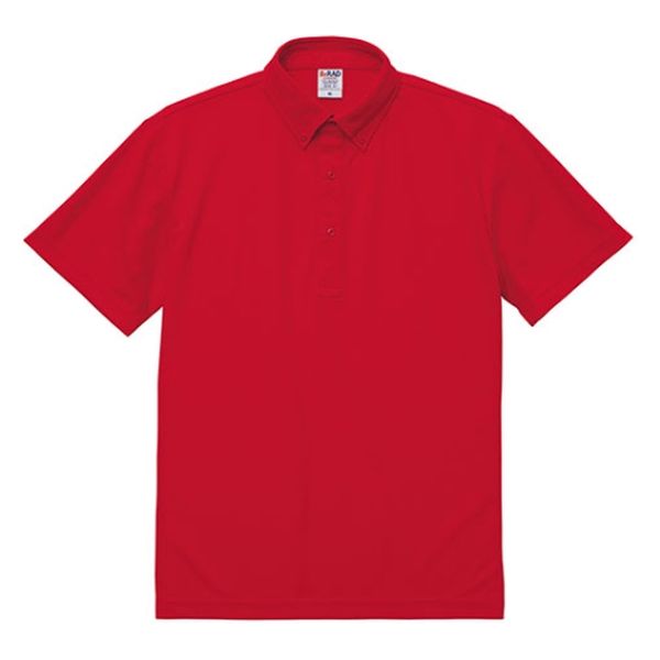 United Athle 2022-01ドライカノコポロシャツボタンダウン レッド 4L 202201769 1袋(1個)（直送品）