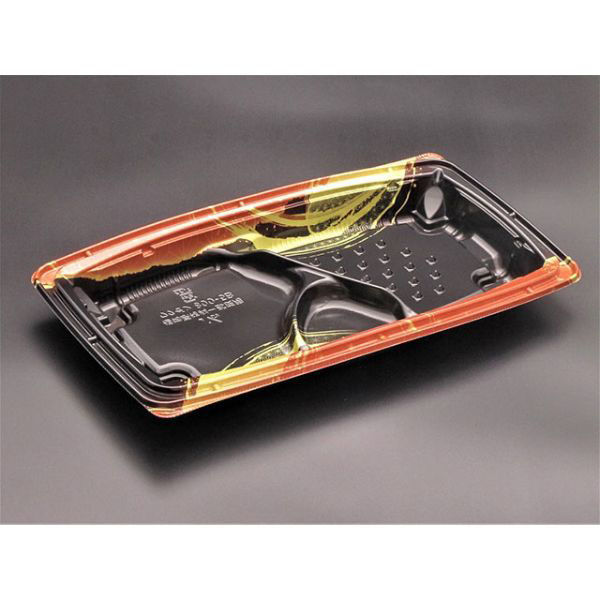 リスパック 弁当容器 バイオデリカ 枠膳 800-5B K-かがほ赤 RHBW912 1袋(50個)（直送品）