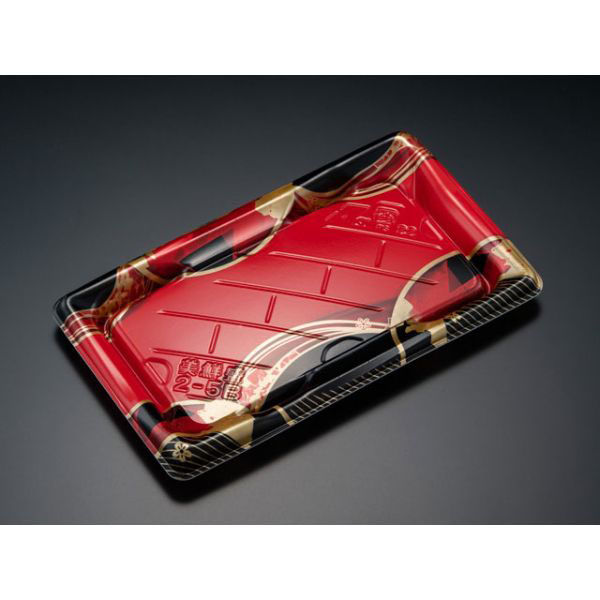 リスパック 寿司容器 美鮮盛 2-5B はんか赤 RSAR305 1袋(50個)（直送品）