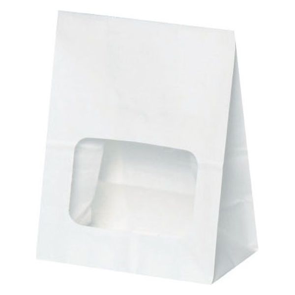 パックタケヤマ 惣菜袋 ウィンドウバッグ 白無地 S XZT51001 1袋(100個)（直送品）