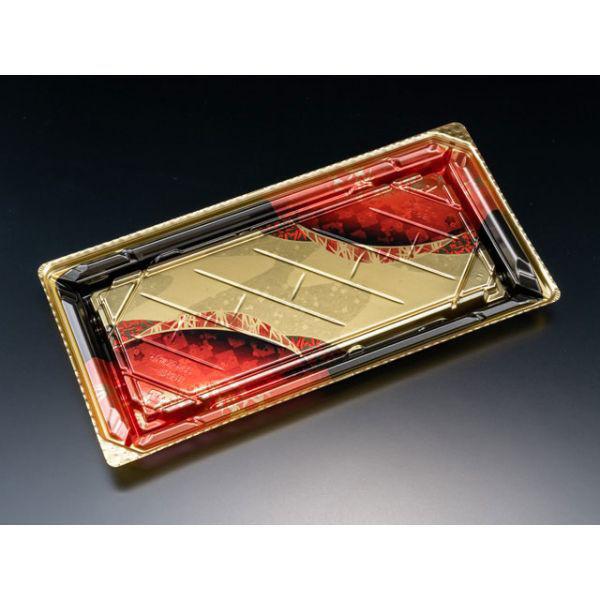 リスパック 寿司容器 バイオPET 美枠寿司 2-6B あでやか赤 FAPR332 1袋(50個)（直送品）