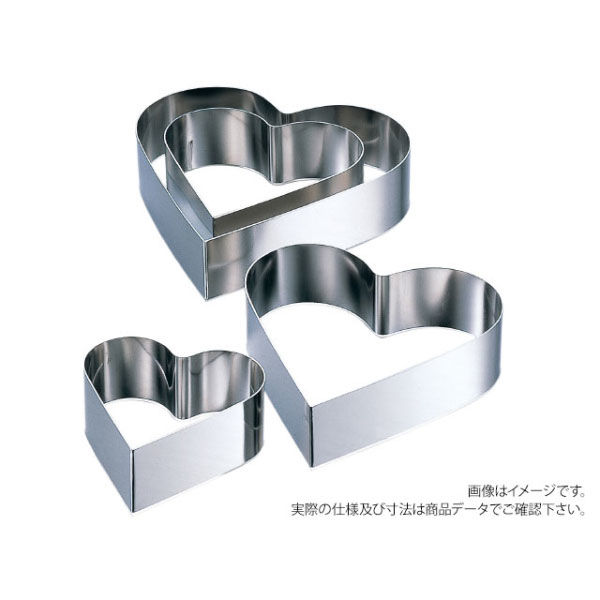 赤川器物製作所 製菓用型・抜き型 AG18-8 ハート型セルクル 120xH30 99412-30 1袋(1個)（直送品）