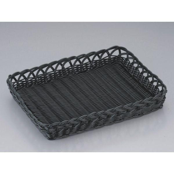 トーダイ 樹脂バスケット BB-423-BK角型 ベーカリーバスケット スカシ ブラック 01042340 1袋(1個)（直送品）