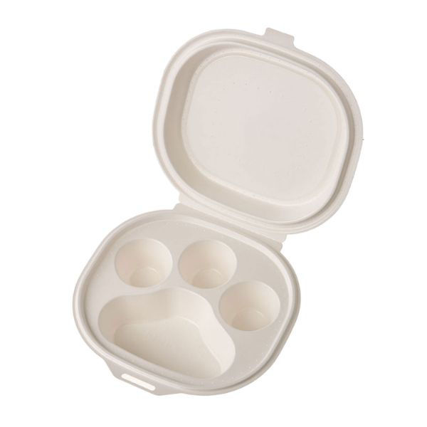 ケーピープラテック 弁当容器 NUCO ホワイト 肉球型パッケージ 54848 1袋(25個)（直送品）