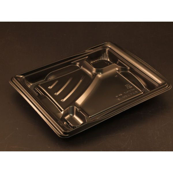 リスパック 弁当容器 バイオデリカ まんてん80-2B K-黒 RHBF321 1袋(50個)（直送品）