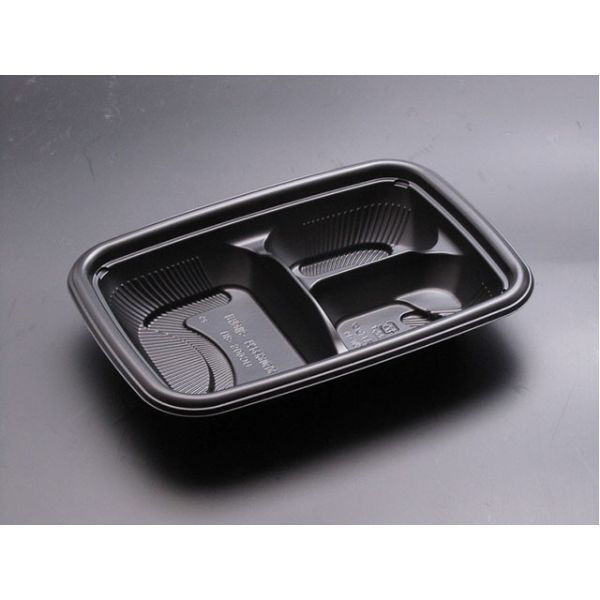 リスパック 弁当容器 バイオデリカ BC 60S-8B 黒 RHBB101 1袋(50個)（直送品）