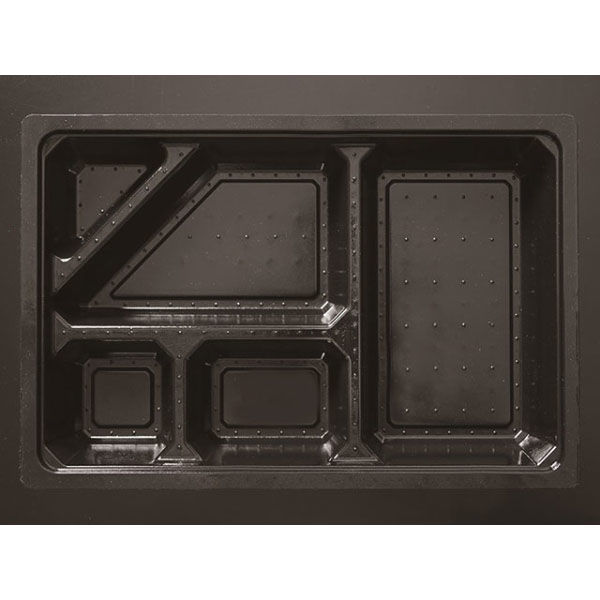 ケーピープラテック 弁当容器 KMP90-60A 中仕切 ブラック 54402 1袋(25個)（直送品）