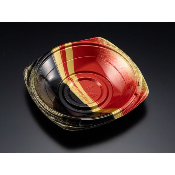 リスパック 丼容器 海専丼180B しつか赤 RRKS323 1袋(50個)（直送品）