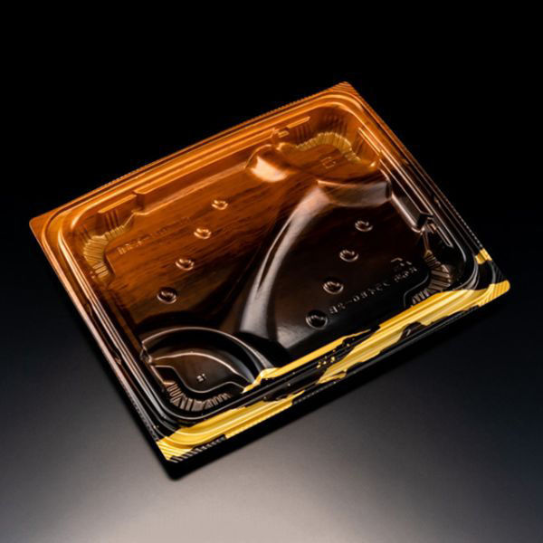 リスパック 弁当容器 バイオ 枠の内 フライ80-2B Kたつみ茶 RHBP665 1袋(50個)（直送品）