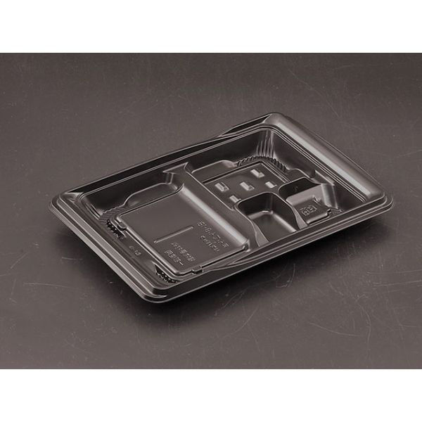 リスパック 弁当容器 バイオデリカ まんてん9-1B K-黒 RHBF011 1袋(50個)（直送品）