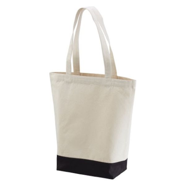 United Athle エコバッグ 1460-01 キャンバストートバッグ ナチュラル・ブラック M 14600135202 1袋(1個)（直送品）