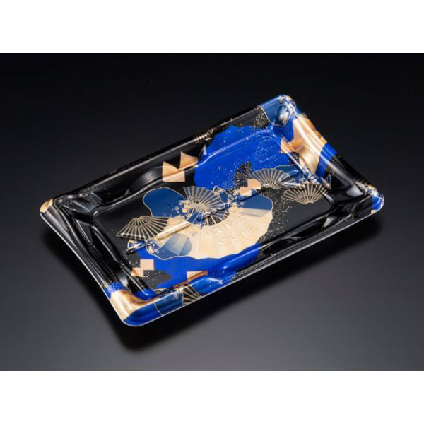 リスパック 寿司容器 しきさい 2-4B 箔おうぎ青 RSAH364 1袋(50個)（直送品）