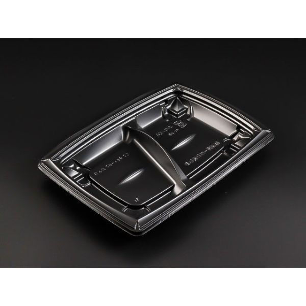リスパック 惣菜容器 バイオデリカ むすび 20-14B 2S 黒 RHBS402 1袋(50個)（直送品）