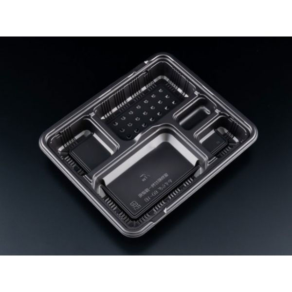 リスパック 弁当容器 バイオデリカ やすらぎ80-1B 黒 RHDT401 1袋(50個)（直送品）