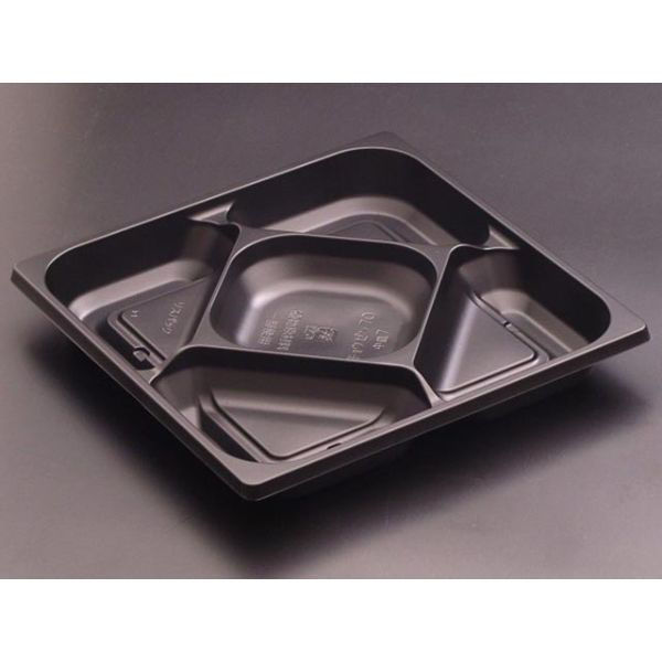 リスパック 弁当容器 饗膳 70中皿7 黒 RHHK281 1袋(50個)（直送品）