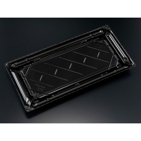 リスパック 寿司容器 バイオPET 美枠寿司 2-6B 黒 FAPR330 1袋(50個)（直送品）