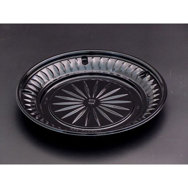 リスパック サラダ・フルーツ容器 クリーンカップ シャイニーD195B 黒 PASA471 1袋(50個)（直送品）