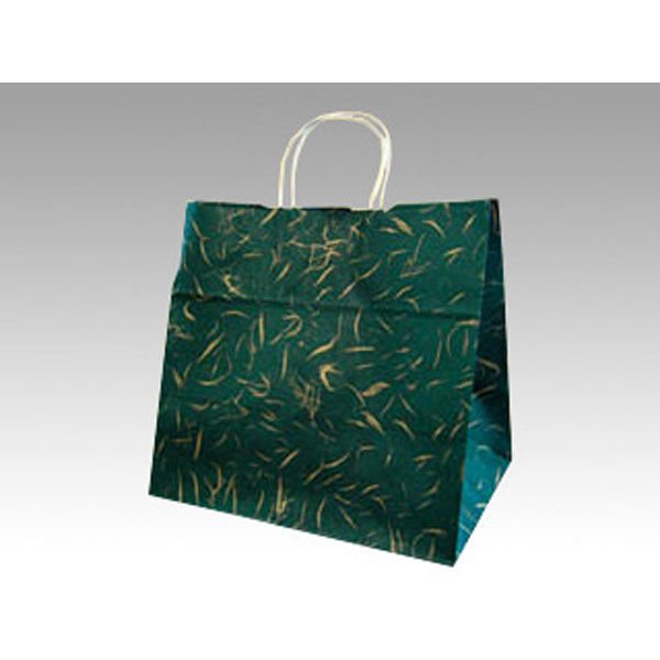パックタケヤマ 紙袋 自動手提袋 HV75 風雅 グリーン 68752 1袋(50個)（直送品）