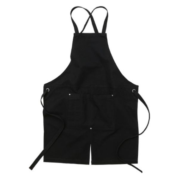 United Athle エプロン 1384-01ウォッシュキャンバスエプロン クロスタイプブラック 13840192 1袋(1個)（直送品）