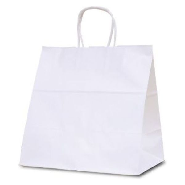 ベルベ 手提袋 自動紐手提袋 T-7W 白無地 1798 200枚（50枚×4）（直送品）
