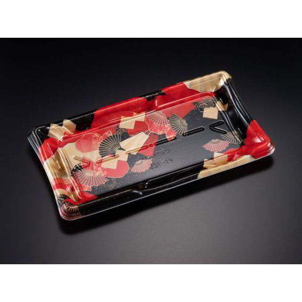 リスパック 寿司容器 しきさい 2-5B 箔おうぎ赤 RSAH412 1袋(50個)（直送品）