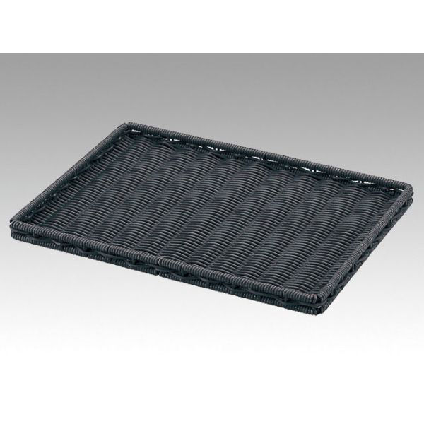 トーダイ 樹脂バスケット BB-845-BK渕付き パントレー 40型 ブラック 01084540 1袋(1個)（直送品）