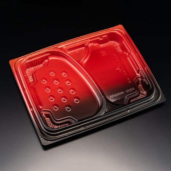 リスパック 弁当容器 バイオ 枠の内 グリル80-5B Kえんび赤 RHBP883 1袋(50個)（直送品）