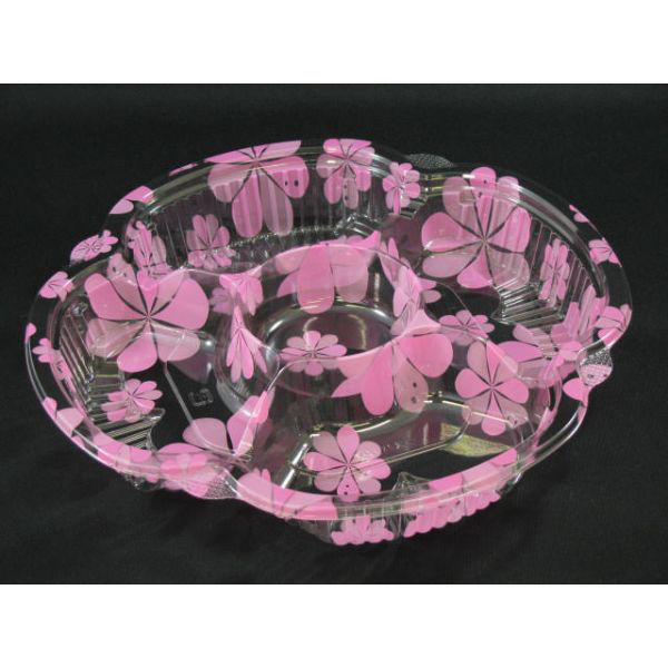 リスパック サラダ・フルーツ容器 クリーンカップ よつば22-35B 5Sひなたピンク 本体 PAPR983 1袋(50個)（直送品）