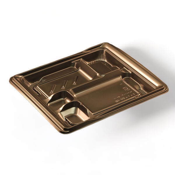 リスパック 弁当容器 バイオデリカ まんてん80-6B K-黒 RHBF361 1袋(50個)（直送品）