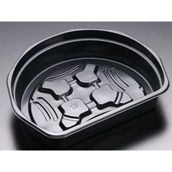 リスパック 弁当容器 かさね扇B 黒 RHHJ491 1袋(50個)（直送品）