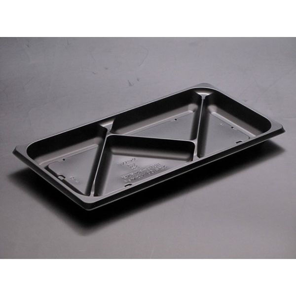 リスパック 弁当容器 饗膳 100中皿4 黒 RHHK451 1袋(50個)（直送品）