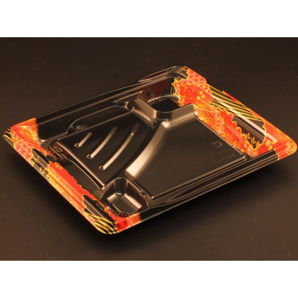 リスパック 弁当容器 バイオデリカ まんてん80-2B K-ちなみ赤 RHBF324 1袋(50個)（直送品）