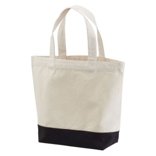 United Athle エコバッグ 1460-01 キャンバストートバッグ ナチュラル・ブラック S 14600125202 1袋(1個)（直送品）