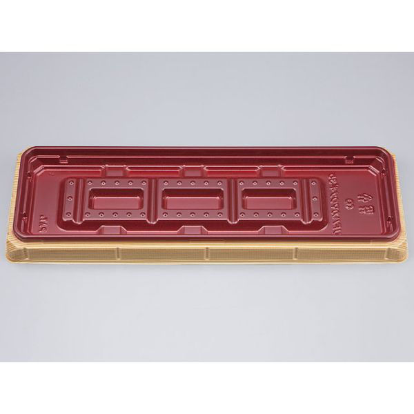 シーピー化成 惣菜容器 UFハカマウナギ35杉板赤本体(N) 0196435001355 1袋(50個)（直送品）