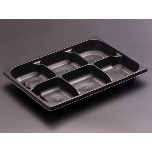 リスパック 弁当容器 饗膳 10 中皿6 黒 RHHK171 1袋(50個)（直送品）