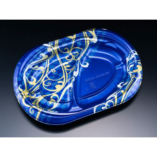 リスパック 軽食容器 バイオデリカ サラエル D24B2S K-エマブルー RHBL243 1袋(50個)（直送品）