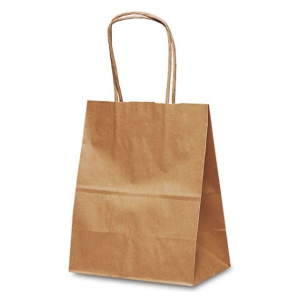 ベルベ 紙袋 自動紐手提袋 T-2 茶無地 1218 1袋(25個)（直送品）