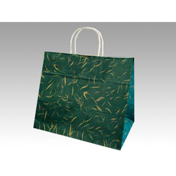 パックタケヤマ 紙袋 自動手提袋 HV68 風雅 グリーン 68702 1袋(50個)（直送品）