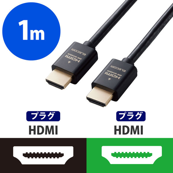 HDMIケーブル HDMI2.1ケーブル スタンダード 1.0m ブラック エレコム 1