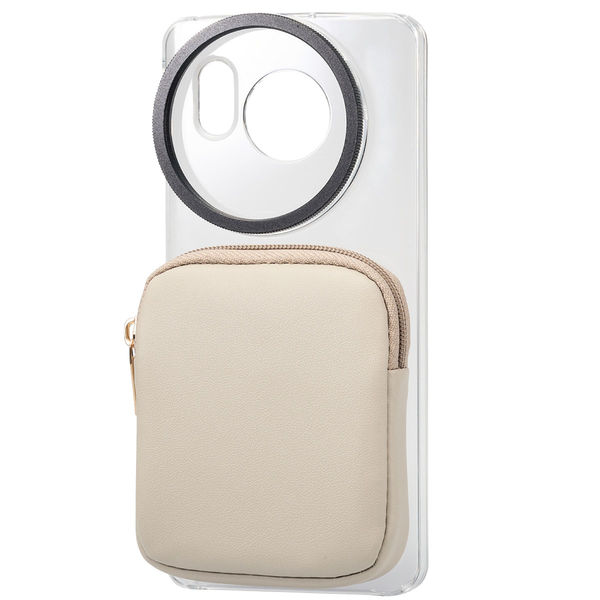 AQUOS sense8 ケース ハイブリッド 軽量 薄型 ポーチ付 グレージュ PM-S234CAMPGB エレコム 1個（直送品）