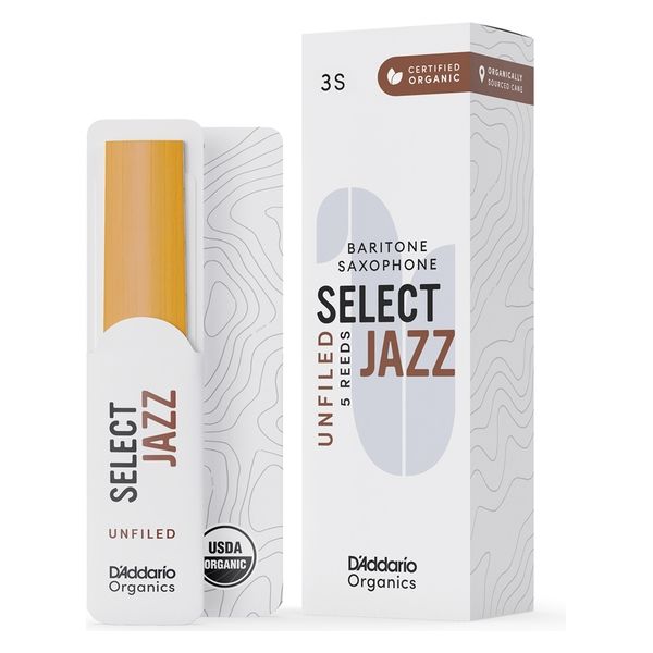 D'Addario WoodWinds バリトンサックス用リード SELECT JAZZ UNFILED ORRS05BSX3S 硬さ:3S（直送品）