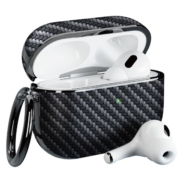 PGA AirPods Pro(第2/1世代)用 PUレザーケース カーボン調